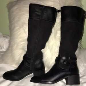 Franco Sarto Leather Tall Shaft Lapis Riding Boots